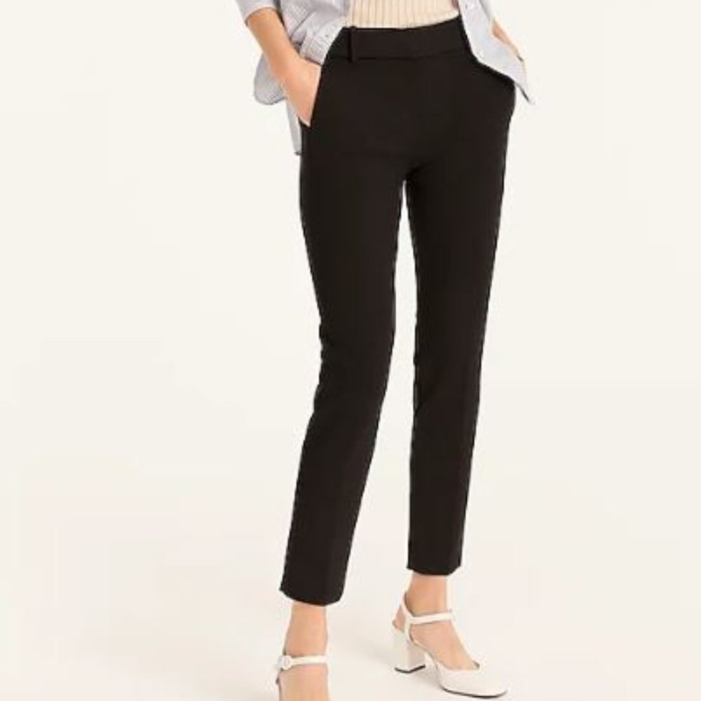 J. Crew Cameron slim crop pant in four-season stretch, 2 Tall, Black